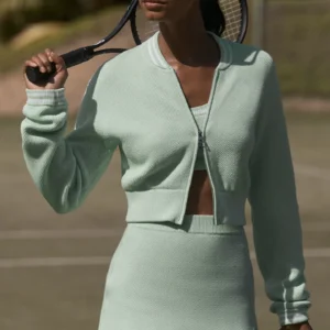 Tennis Club Sweater Knit Full Zip Jacket